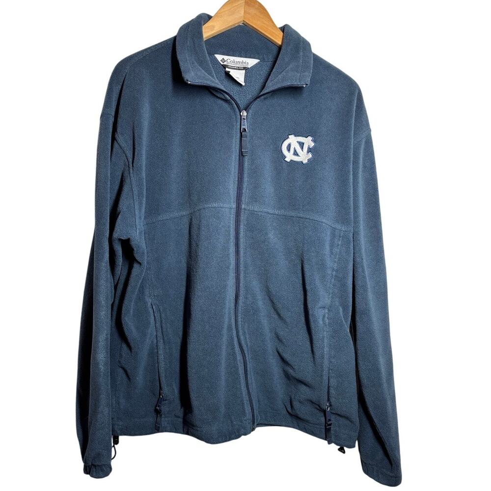 Columbia UNC Fleece Men L Fleece Pockets UNC Carolina Jacket Collegiate Carolina
